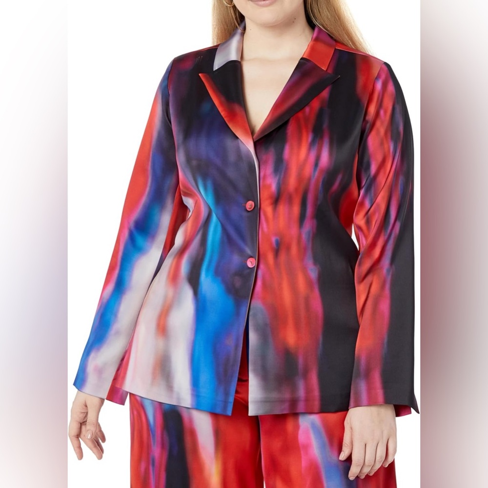 The Drop Women's Multi Print Sculpted Back Blazer L